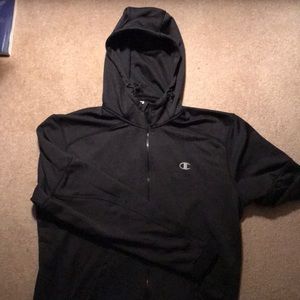 Champion Black Full Zip Mock-Hood Hoodie